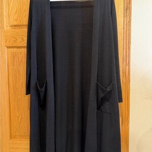 Black Long Open Cardigan